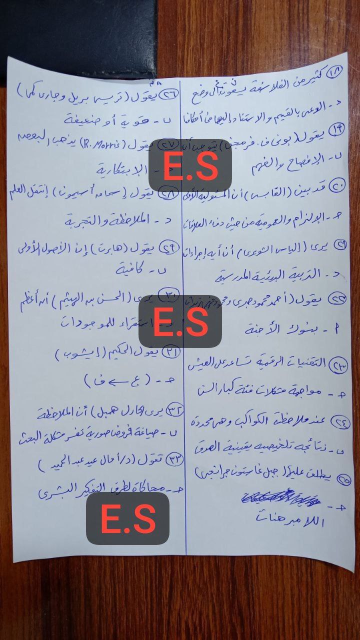 حل امتحان الفلسفة والمنطق للثانوية العامة 2024