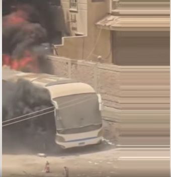 حريق أتوبيس مدرسة الحسام الدولية