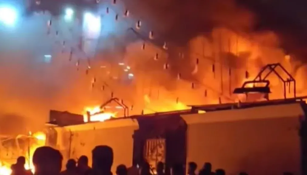 حريق محطة مترو شبرا الخيمة