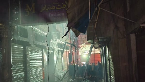 حريق مول المنصورة سوق الخواجات