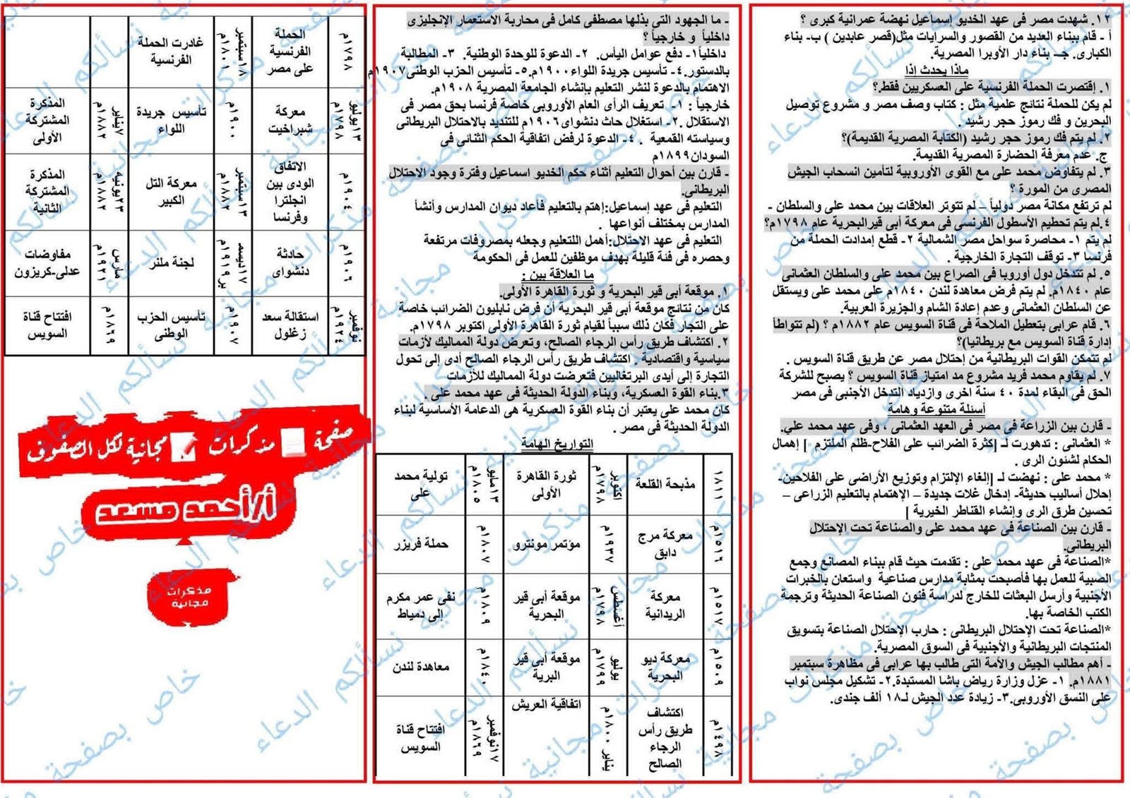 المراجعة النهائية بمادة الدراسات للشهادة الإعدادية الترم الأول 2026