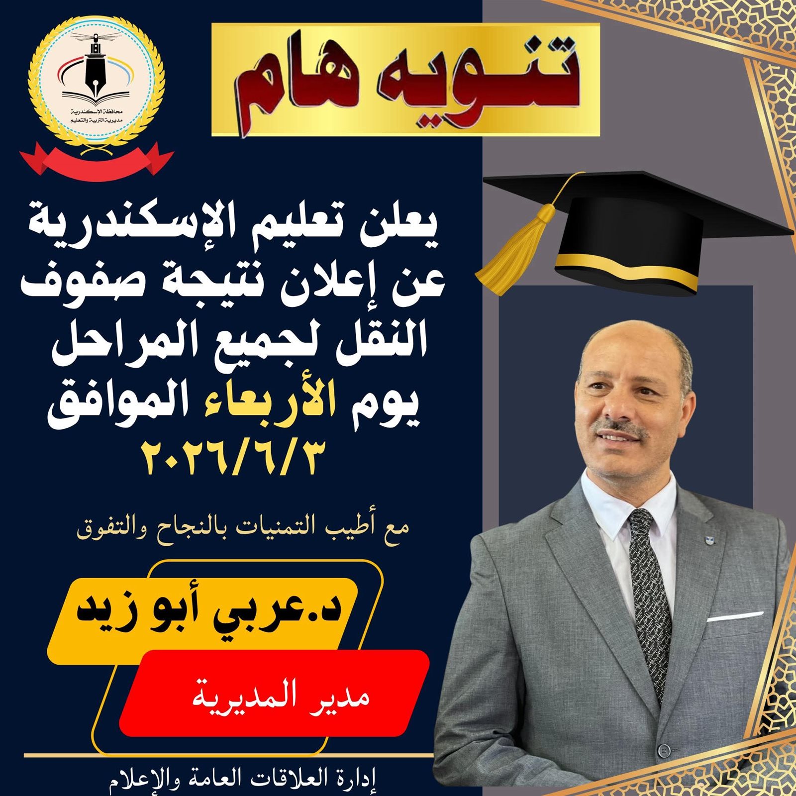 مواعيد إعلان نتائج صفوف النقل الترم الثاني 2026 بالإسكندرية.