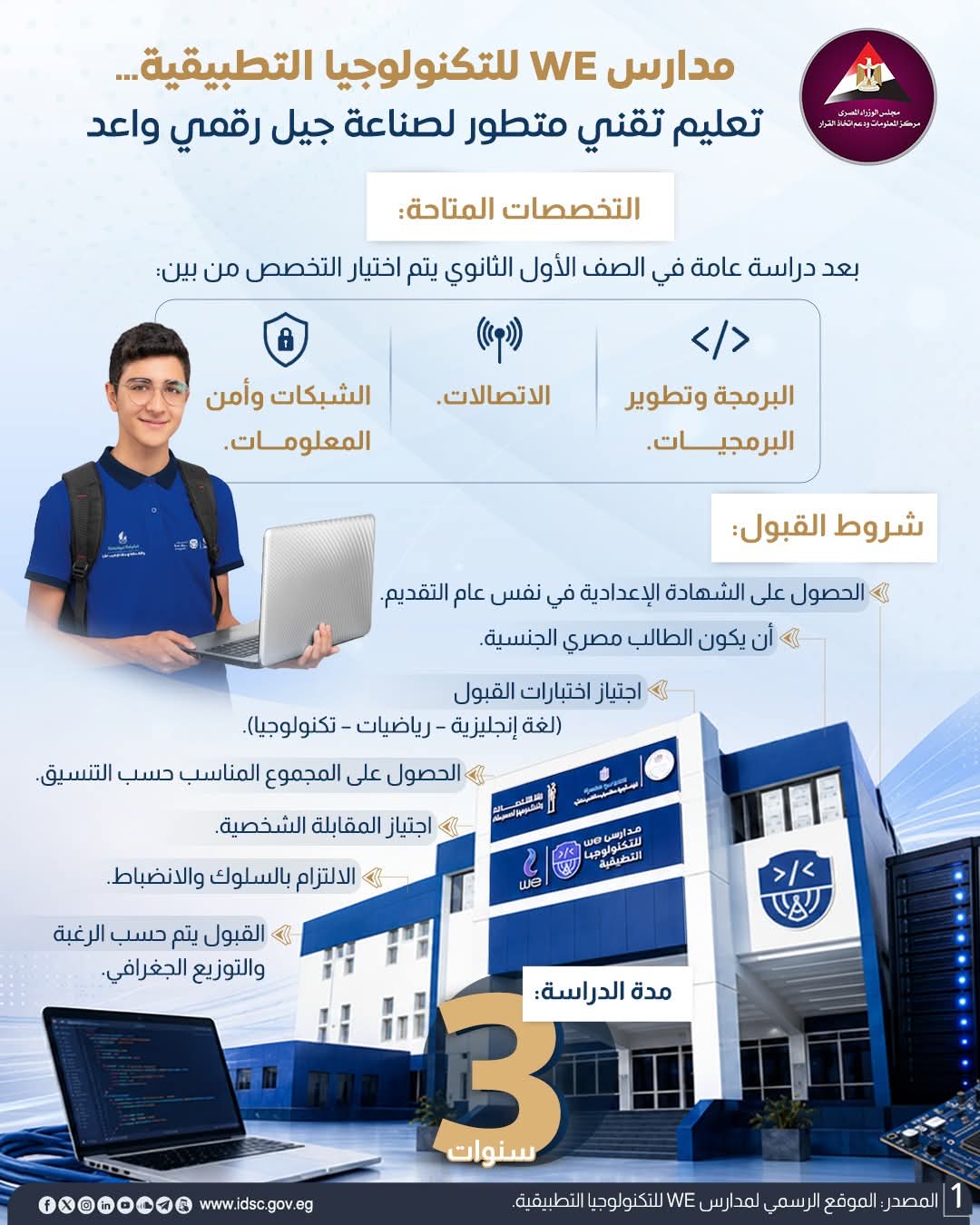 معلومات الوزراء: مدارس we للتكنولوجيا التطبيقية تقدم تعليم تقني متطور