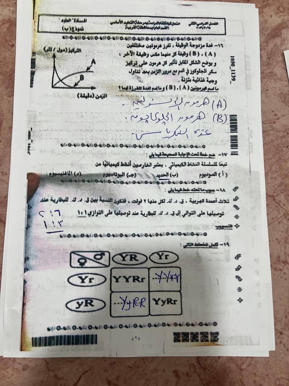 نموذج حل امتحان علوم تالته اعدادي 2026 محافظة الغربية