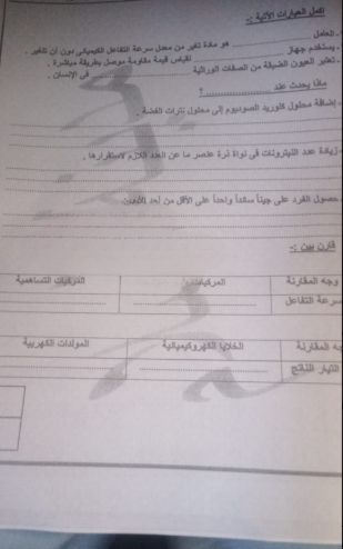 حل امتحان علوم الصف الثالث الإعدادي الترم الثاني 2026