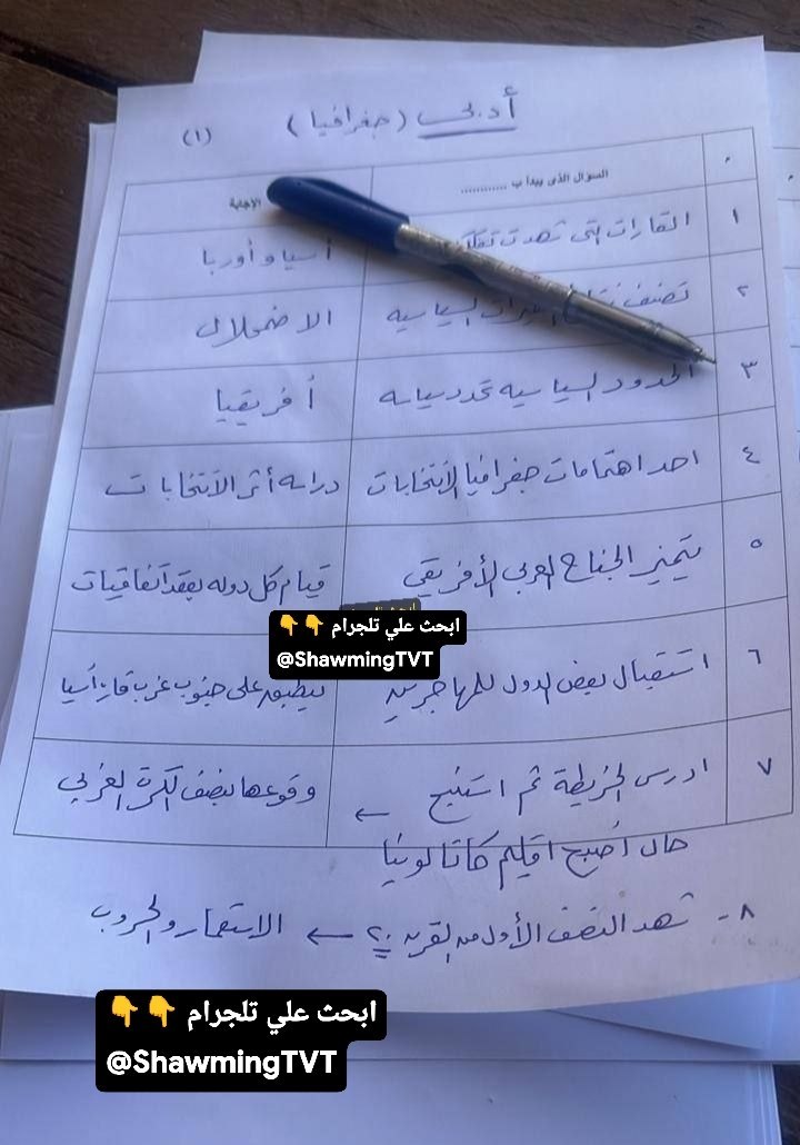 حل امتحان الجغرافيا للصف الثالث الثانوي 2026 ادبي