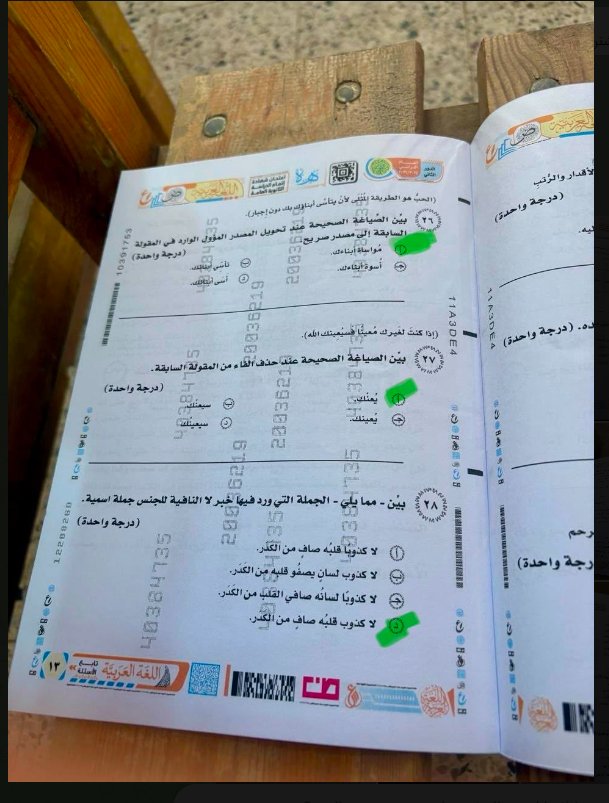 نموذج حل امتحان العربي للثانوية العامة الدور الثاني 2026