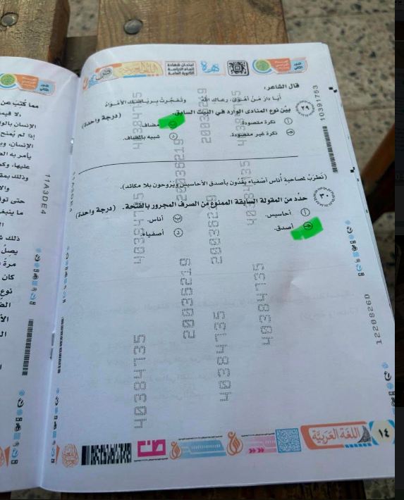 حل امتحان اللغة العربية 3 ثانوي دور ثاني 2026